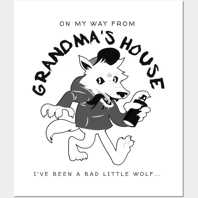 On My Way To Grandma's House (I've Been A Bad Little Wolf folktale) Wall Art by TeachUrb